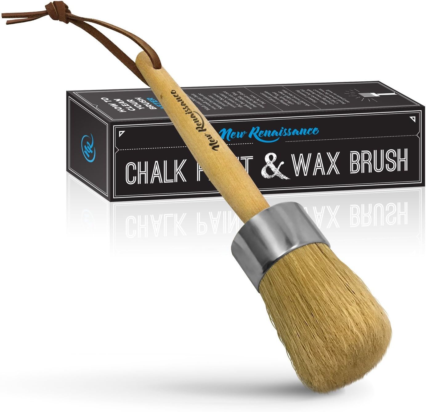 Professional Chalk Painting and Wax Brush, Large, Natural Bristles