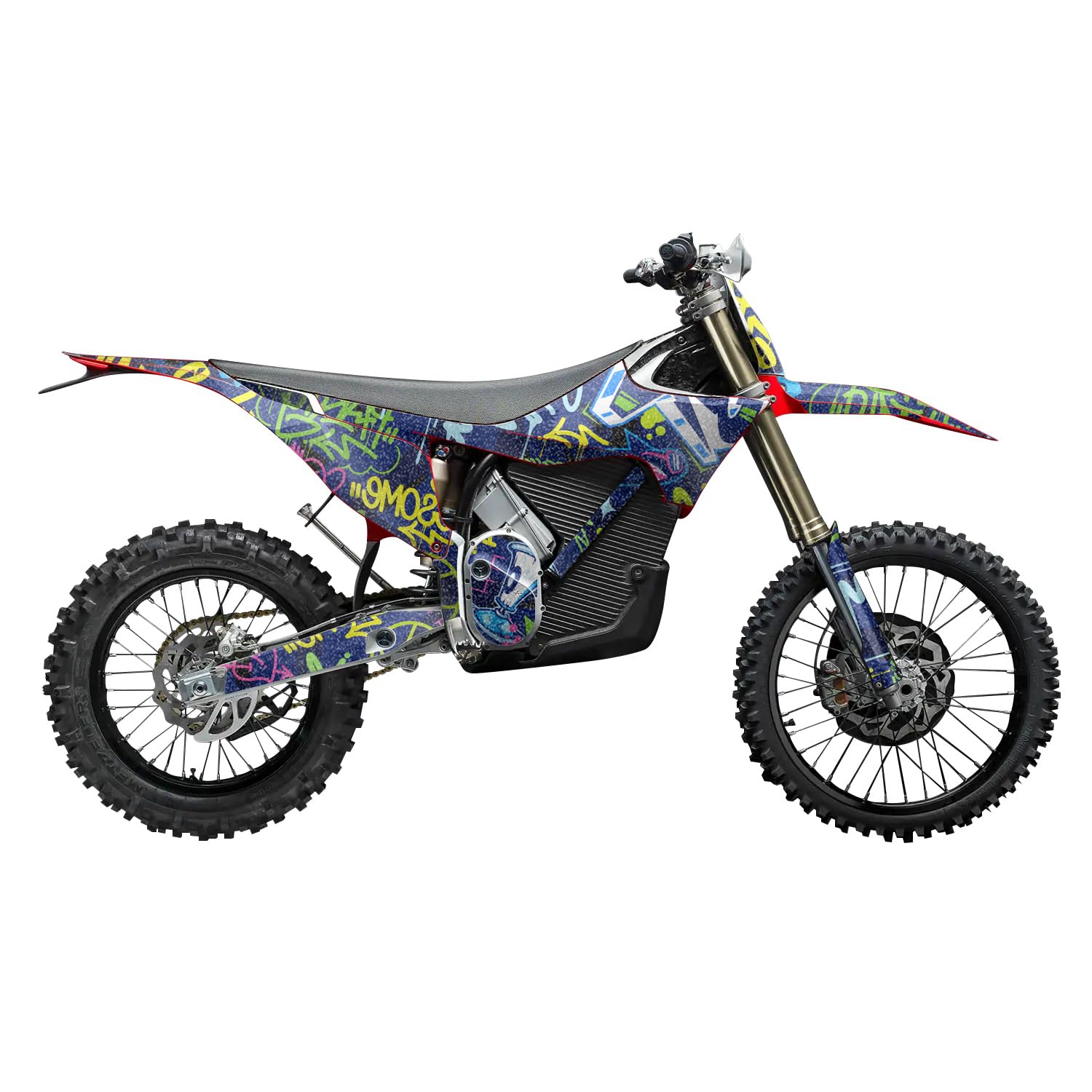 Glossy Glitter Stark Varg MX 2023-2025 Graphics Kit Wrap - Neon Tags - Varg MX Skin - Premium 3M Vinyl Protective Wrap Decal Cover - Easy to Apply | Crafted in The USA by MightySkins