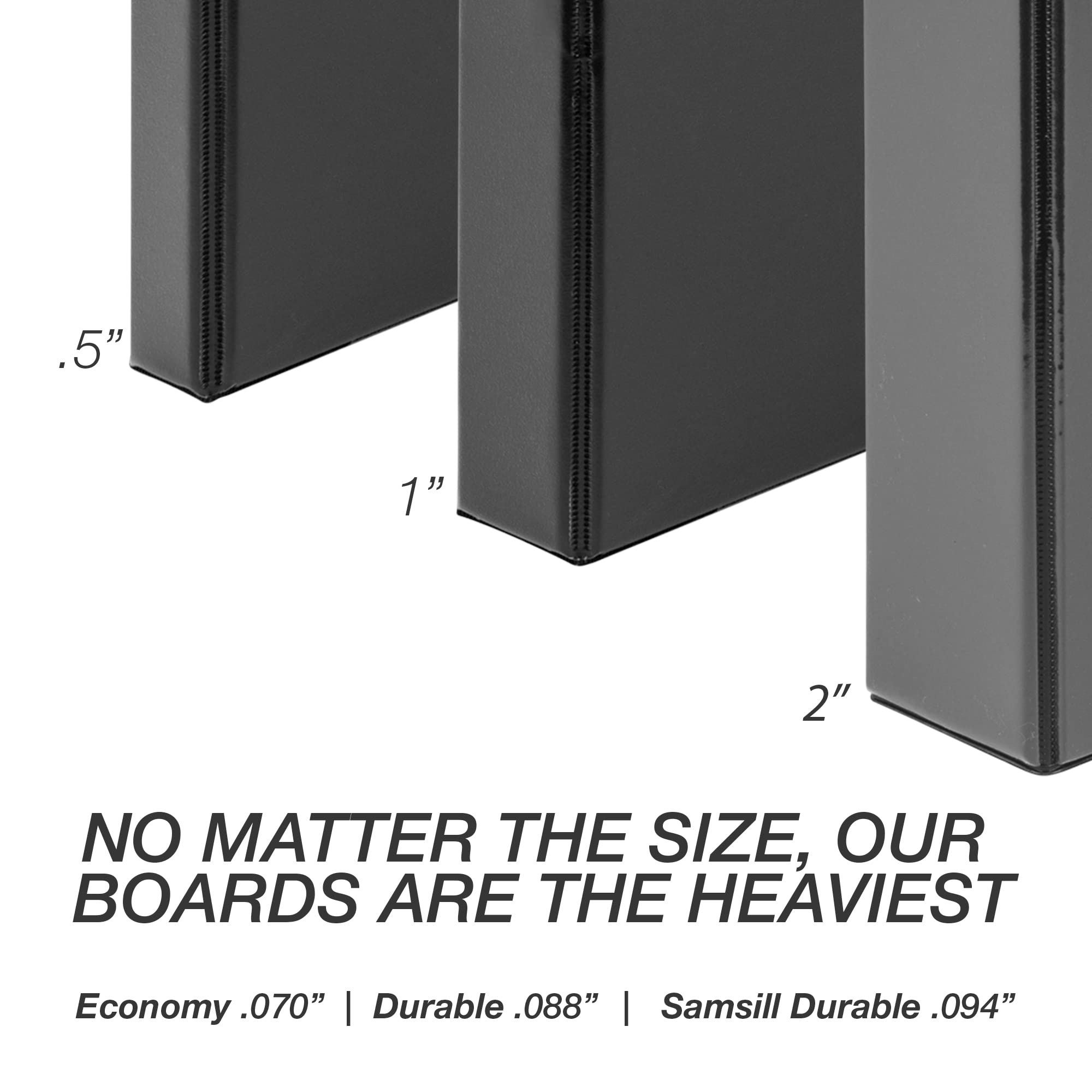Samsill Lot de 4 classeurs durables à 3 anneaux fabriqués aux États-Unis, 5,1 cm, peut contenir 475 feuilles, couverture transparente personnalisable, assortiment de base, lot de 4 (MP46468)