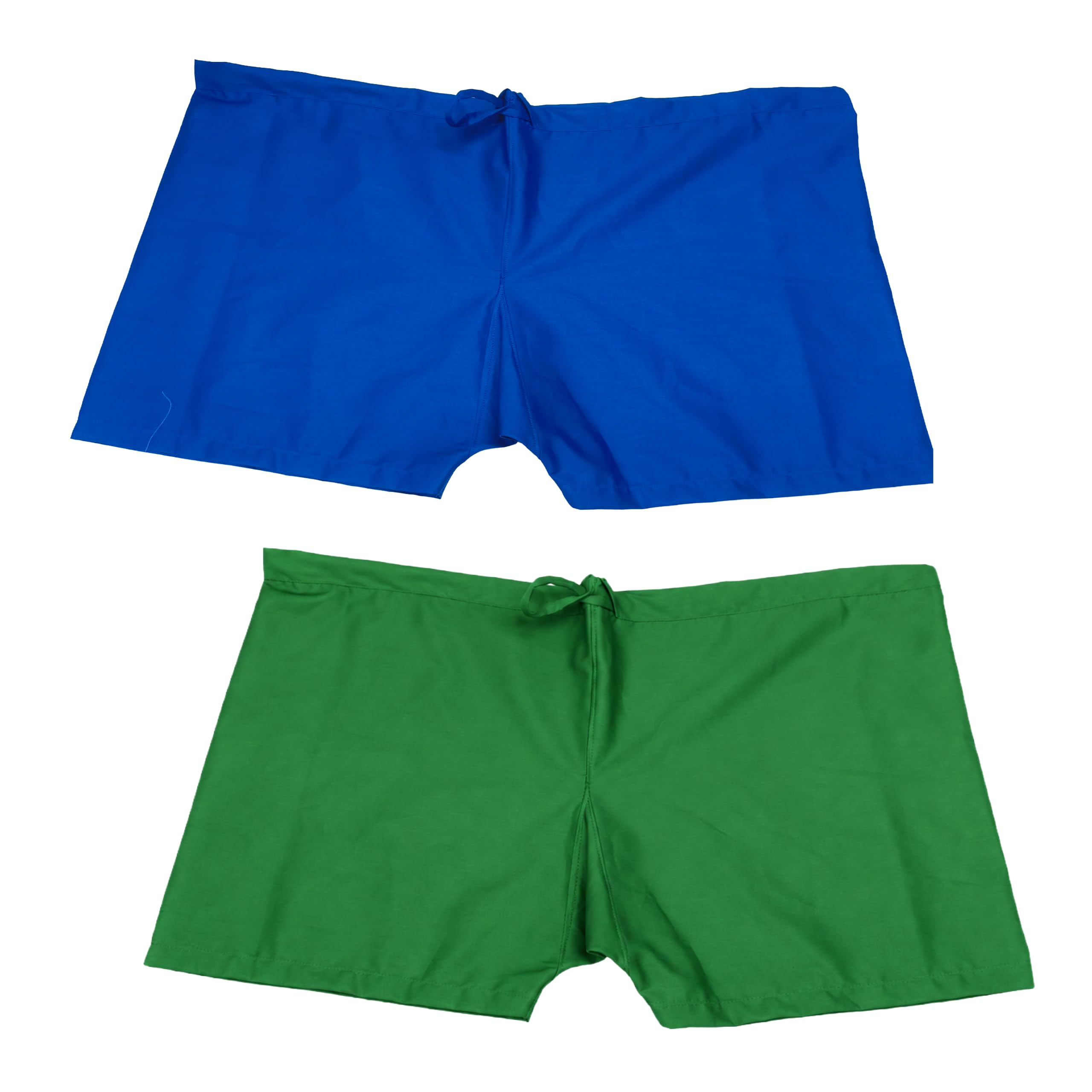 men's cotton boxer shorts, blue, drawstring waist