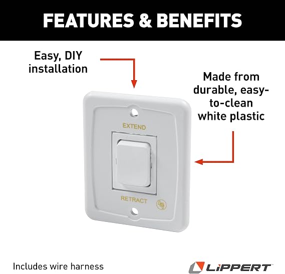 Solera-308472 White Interior Switch; 40 AMP with Plate