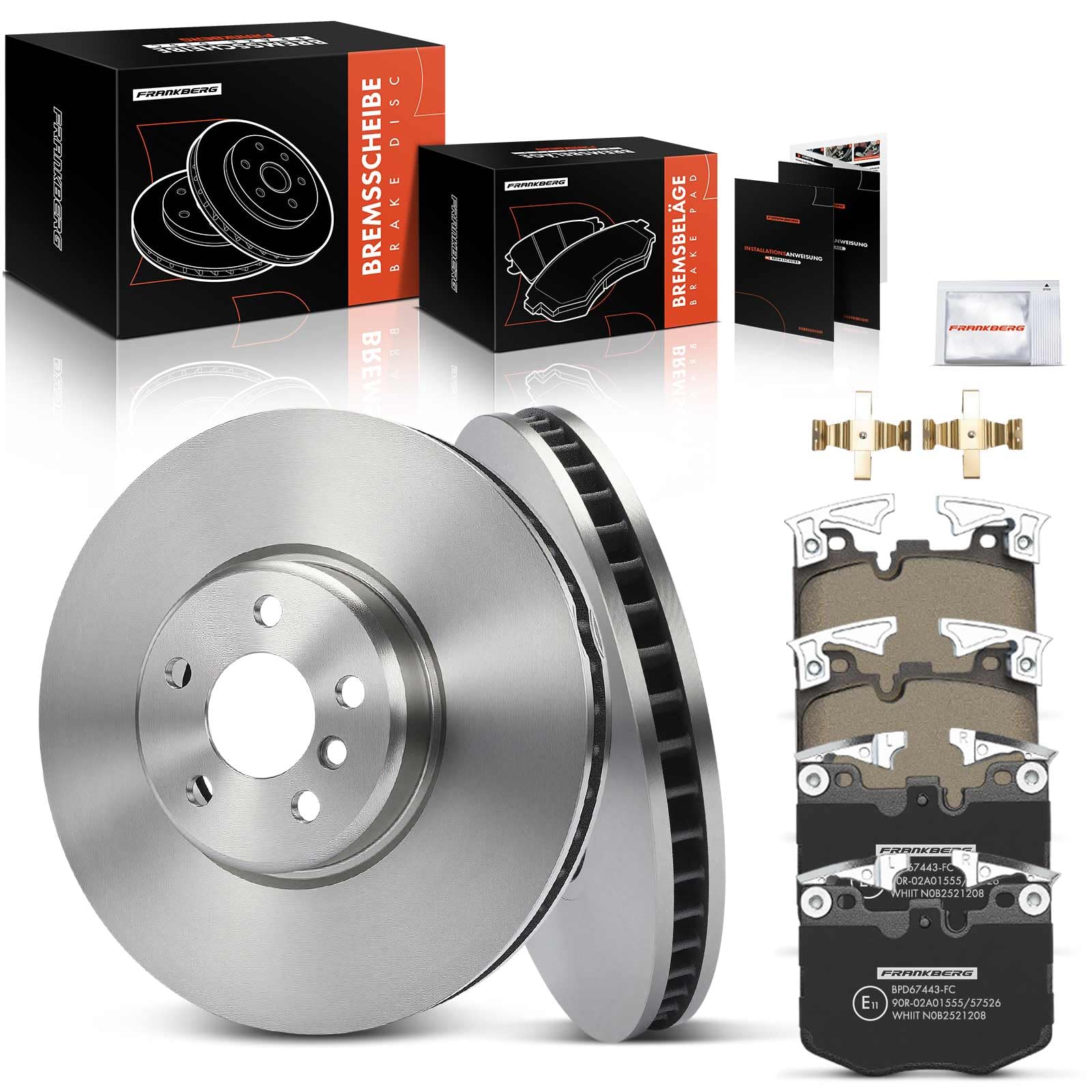 Frankberg 2 disques de frein avant + 4 plaquettes de frein avant Essieu