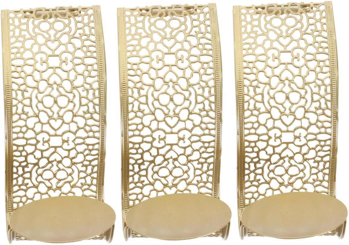3pcs Metal Wall-Mounted Candle Sconces Hanging Tealight Candle Holders Decorative Wall Candleholders for Home Décor and Living Room
