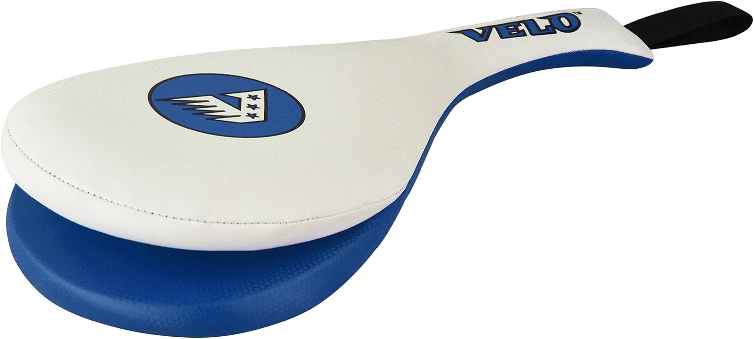 VELO Taekwondo Pad Racket Training Target Boxing Karate Hand Kick Punching Kickboxing Paddle Focus Strike (Sold AS Single Item) (Blue White, Single) : Sports & Outdoors