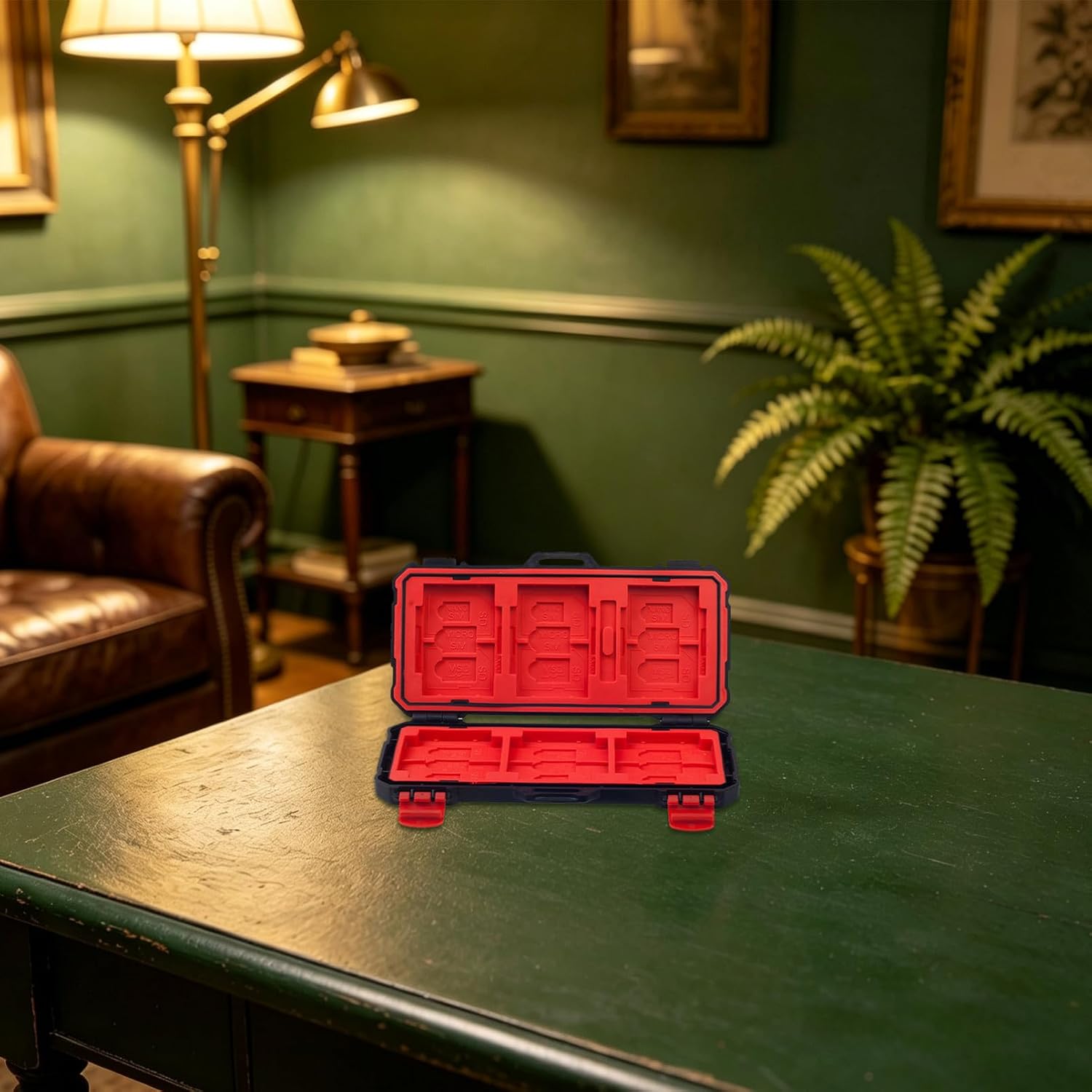 Memory Card Protective Case, ABS Portable Red Storage Box