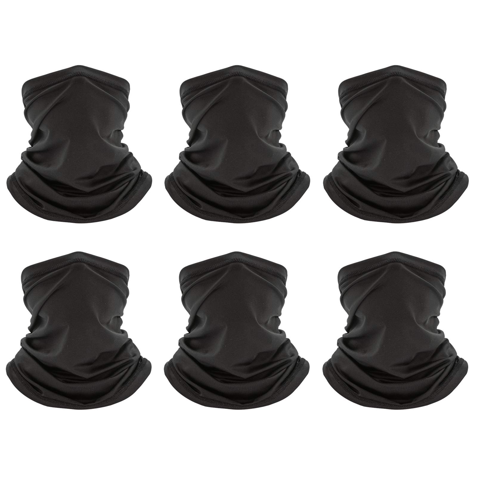 Peicees6 PC Neck Gaiter Face Mask for Women Men Breathable Neck Gator Scarf Mask Cool Headwear Bandana Balaclava for Cycling