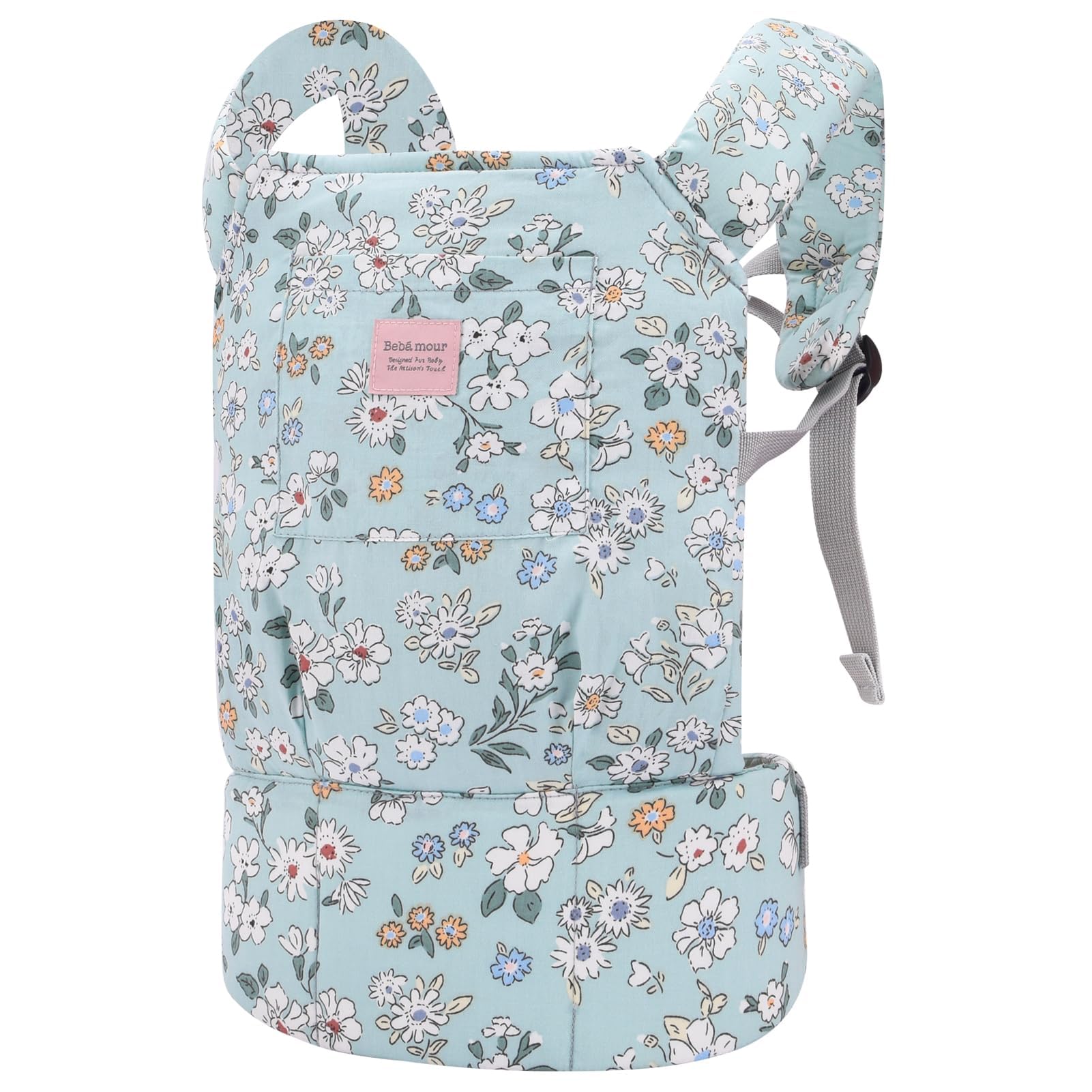 Bebamour Puppentrage für Mädchen, 3 in 1 weiches Tragetuch für Kinder, 100% Baumwolle,LightGreen