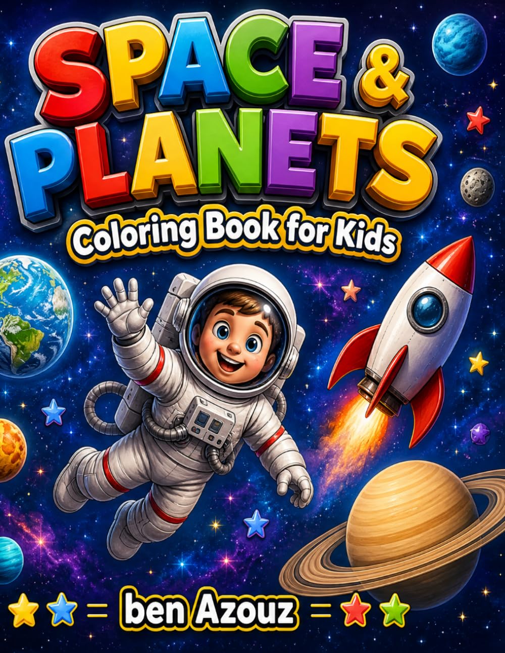 Space & Planets Coloring Book for Kids: A Fun Galactic Adventure with Astronauts, Rockets, and Planets