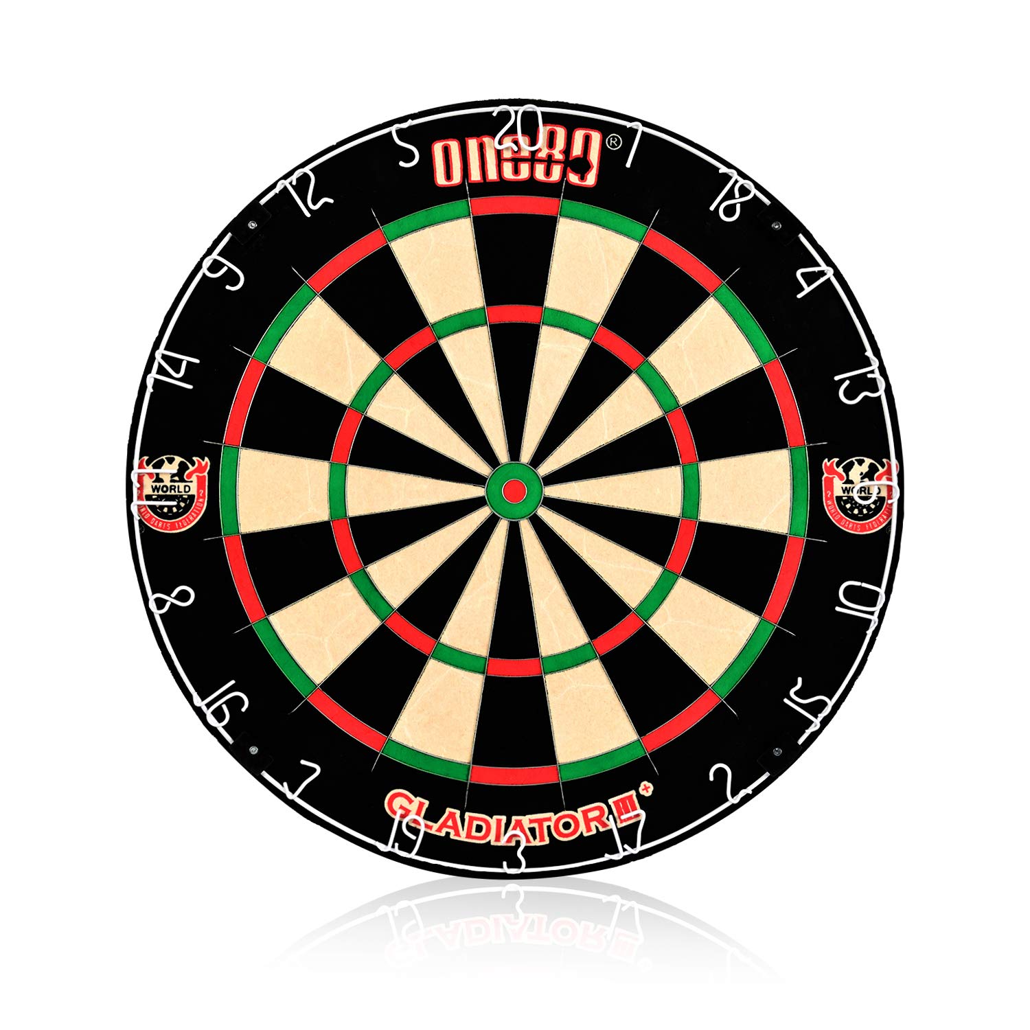 ONE80 Gladiator Dartboard with Top-Grade African Sisal and Sword Edge Staple Free Wire Spider for Maximum Scoring Potential and Less Bounce Outs