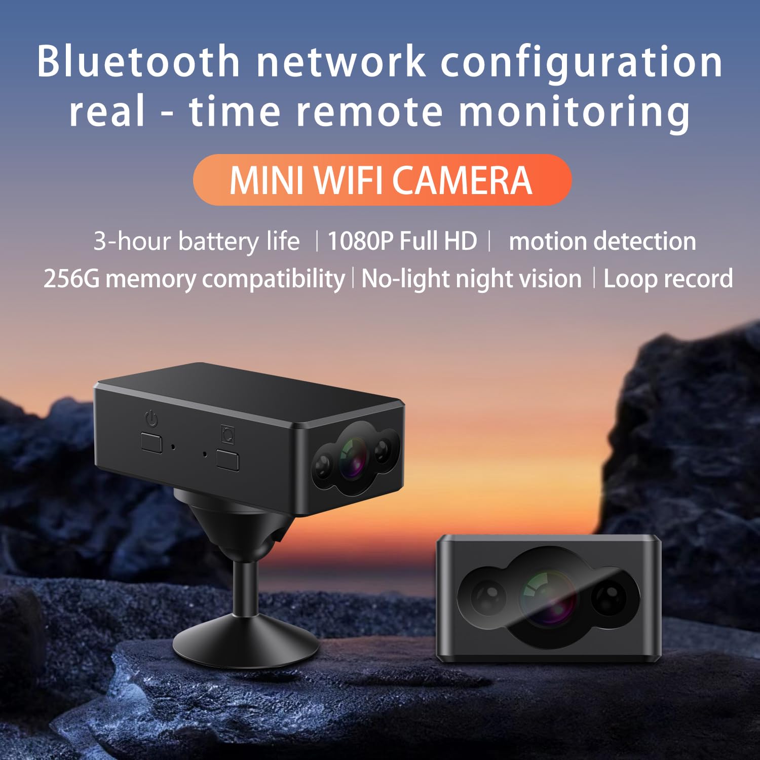 Haushalts-Minikameras, Sicherheitskamera, drahtlose WLAN-Kameras, mit Bewegungserkennung, Auto-Nachtsicht, Babyphone, Heimkamera, Loop-Aufnahme, winzige tragbare Kamera, 256 GB MAX