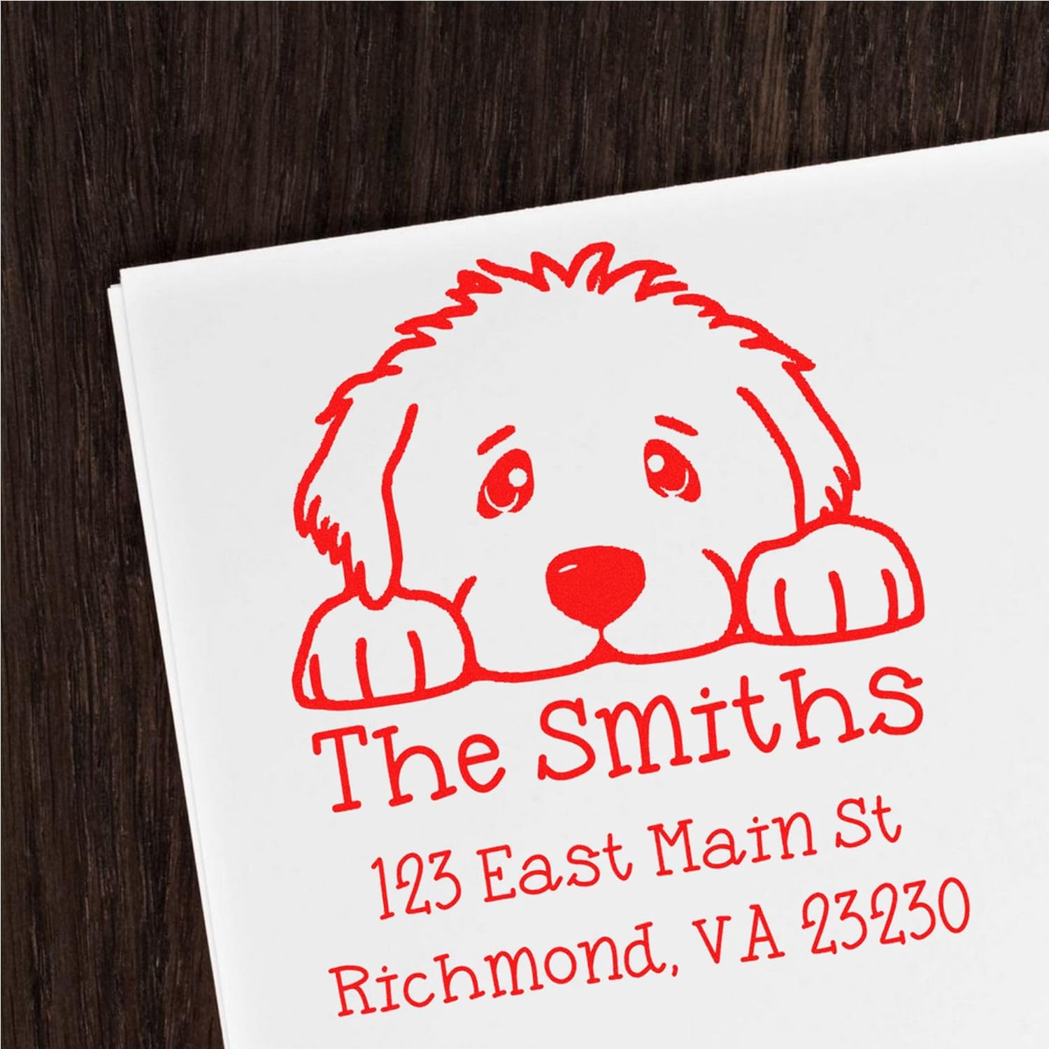 Great Pyrenees Puppy Dog Self-Inking New Address Stamp, Durable, 11 Vibrant Ink Colors, Size 1-5/8 - Ideal for Personalizing Envelopes, Letters, and Documents - Ideal Option for Dog Lovers