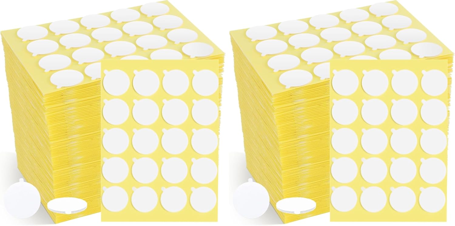 1200PCS Candle Wicks for Candle Making, Candle Wick Stickers, Heat Resistance Double-Sided Stickers with The Little ”Tail “, Stickers for Candle Making (Pack of 2)