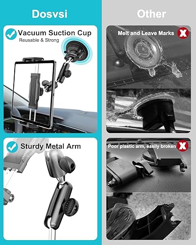 Miniatura 2 de Soporte para tablet de automóvil, hasta 15.6 pulgadas, soporte de tableta con ventosa ultra estable para camión, soporte para parabrisas de vehículo