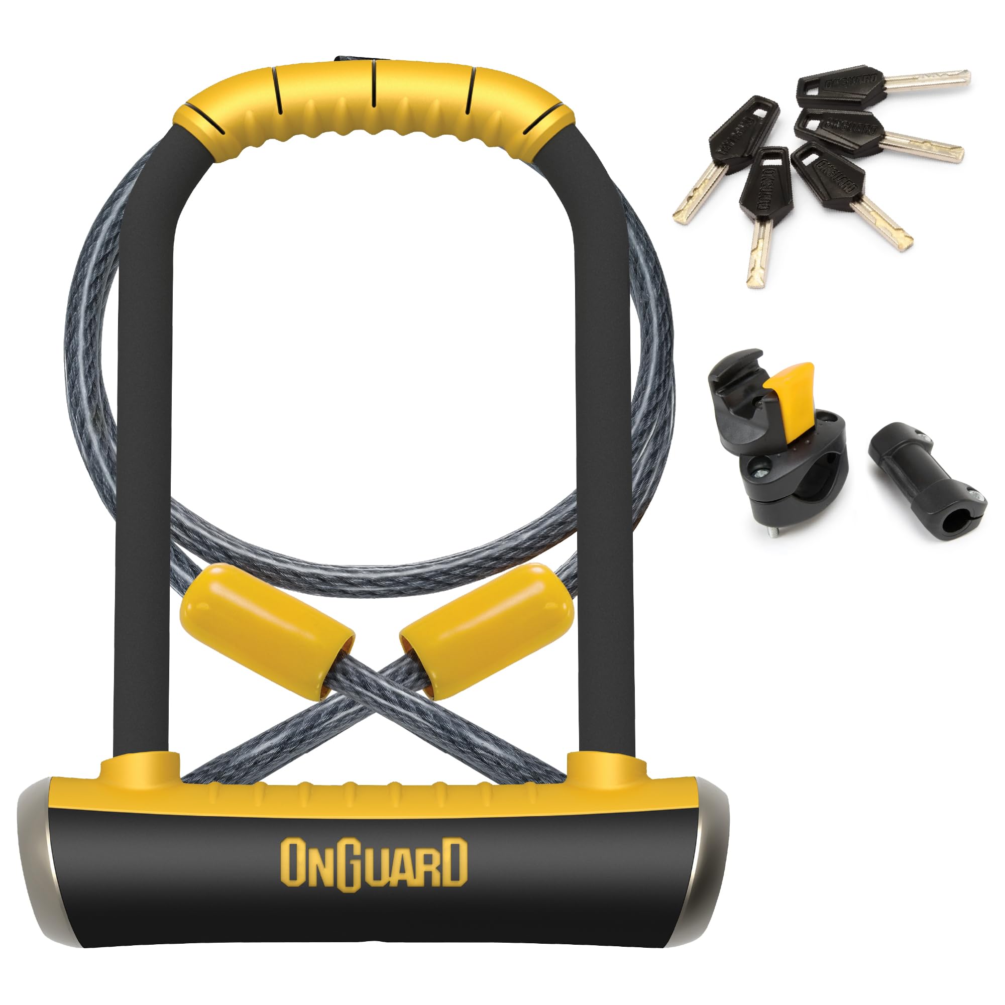OnGuard Arco Pitbull 115x230mm, Acro Lucchetto Unisex Adulto, Nero, 115 x 230 14 mm 120 cm 10