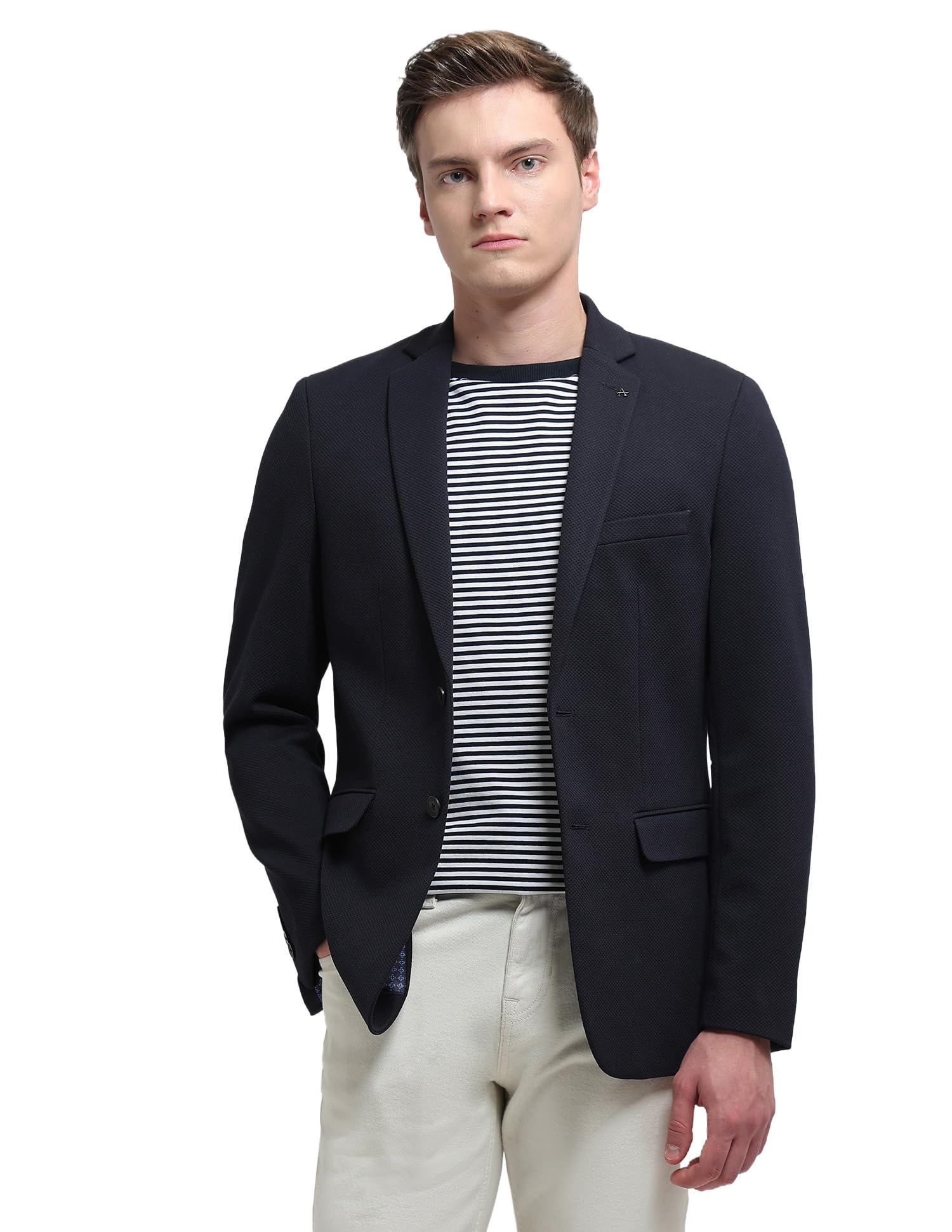 arrow Men's Textured Zero Calorie Slim Fit Blazer-picture-28