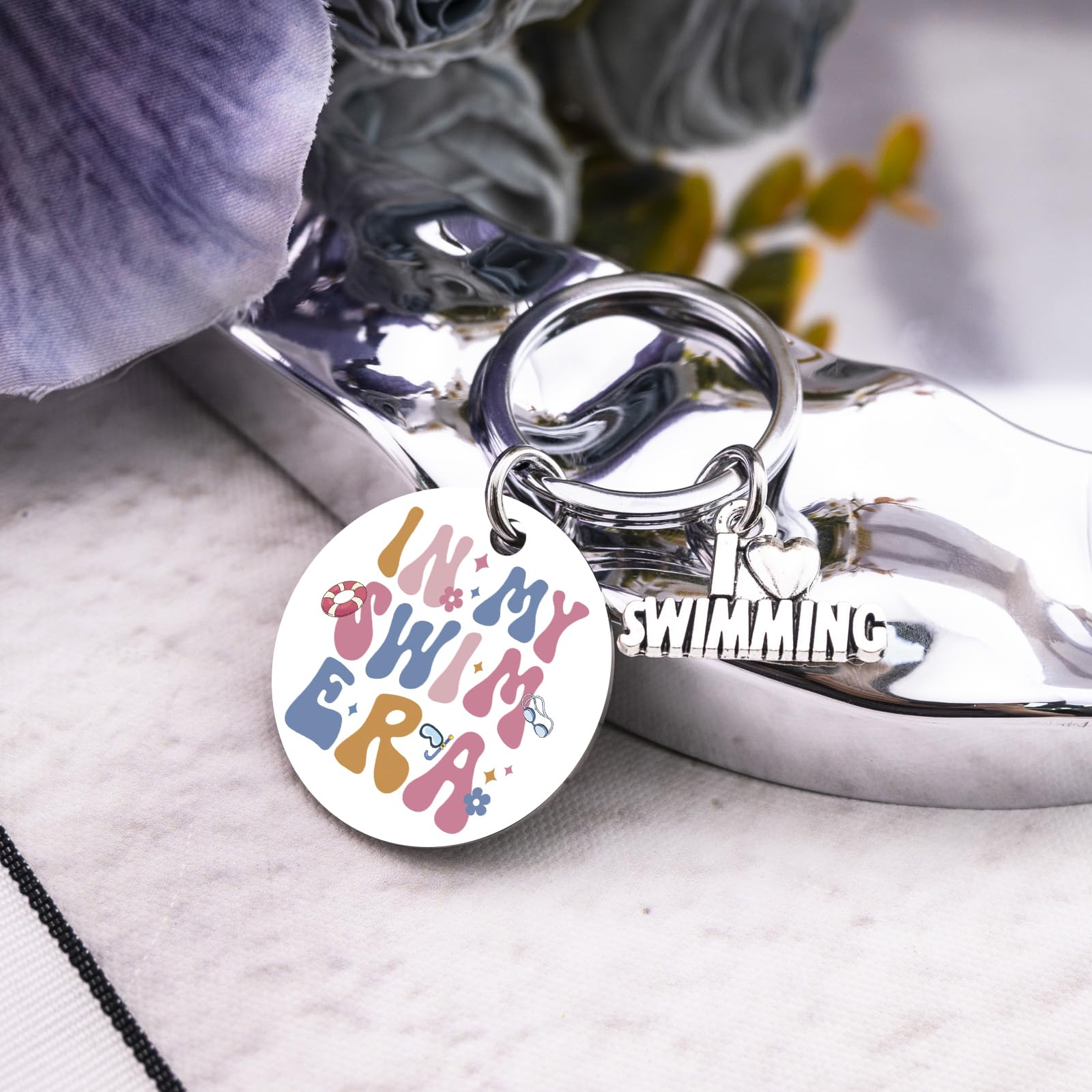Swim Gifts for Women Unique Pool Keychain for Swim Coach Mom Swimming Lover Gift for Girl Swimmer Best Birthday Gifts for Swimming Team