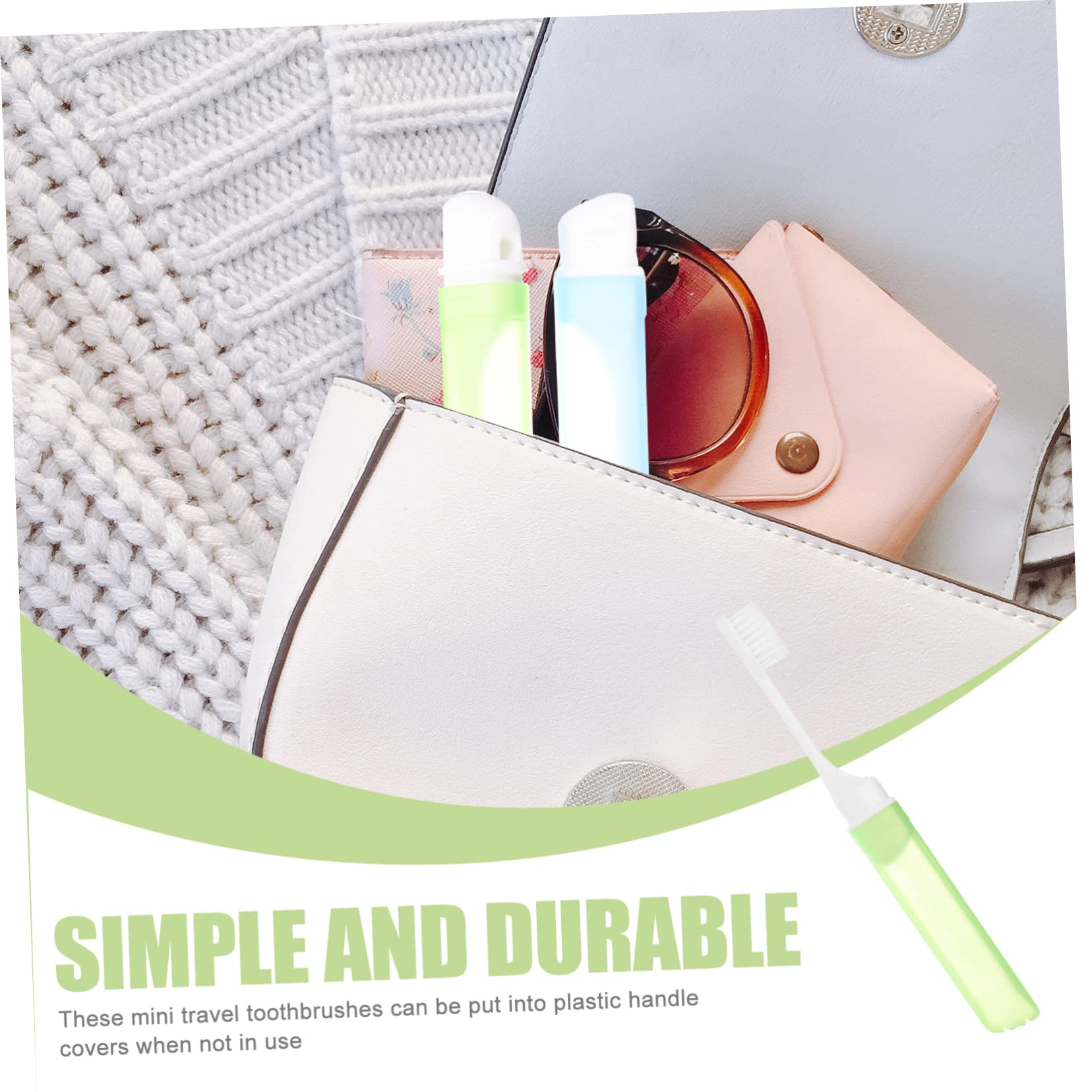 30piezas Cepillos De Dientes Plegables Cerdas y Camping Cepillos Portátiles Para Bucal Azules Verdes