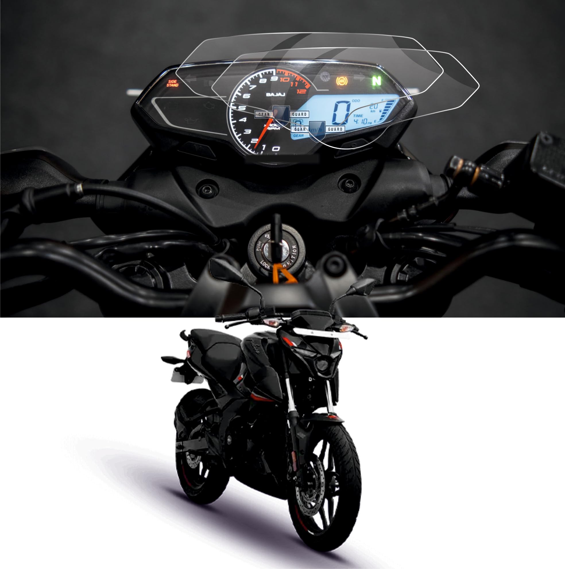 RGY [2 Pack Screen Guard for Bajaj Pulser F250 | N250 | N160 Accessories Speedometer Protection Film - Clear
