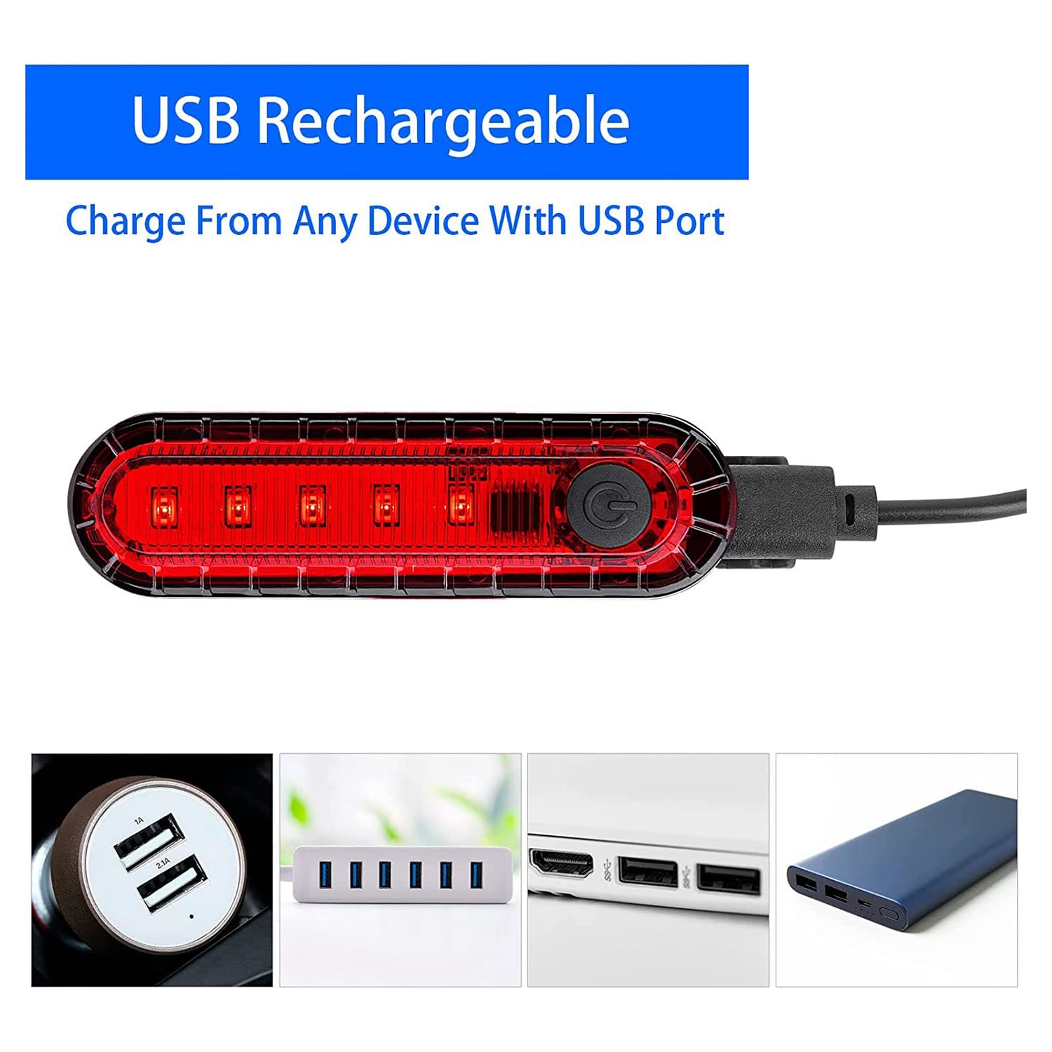 Garosa ensemble d'éclairage de vélo rechargeable USB Ensemble de Garosa ensemble d'éclairage de vélo rechargeable USB Ensemble de