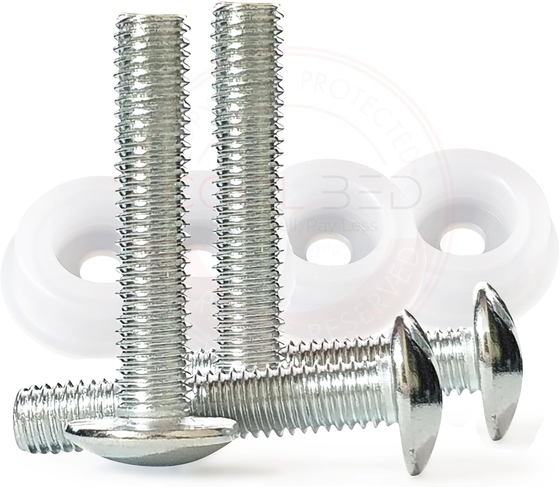 COOL BED 4 x Headboard Bolts and Washers Fixings Screws for Divan Beds (4 x Bolts & Washers)