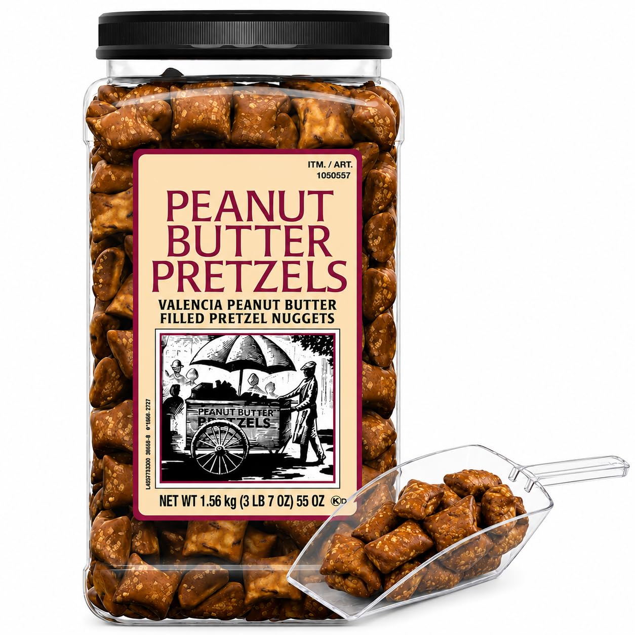 Peanut Butter Pretzels Nuggets Snack - Valencia Pretzels With Peanut Butter Filling 3 LB 7 OZ 55 OZ with Mini Scooply Scoop product thumbnail 2