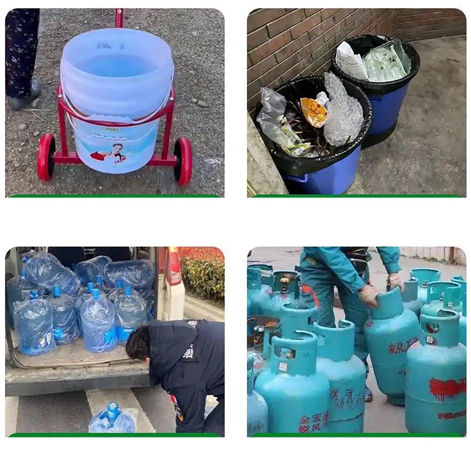 Carretilla De Mano, Carretilla para Cubos, Capacidad De Carga: 100 Kg, Diámetro: 29 Cm, Alto: 80 Cm, para Transportar Latas De Leche, Cubos Y Botes De Basura,10cm