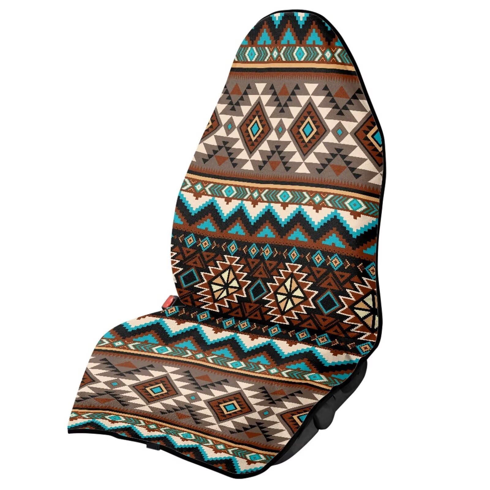 Brown Aztec Seat Covers for Cars Front Seats Only Universal Fit Most Cars Anti-Slip Back Fabric Waterproof Bucket Towel Seat Covers for Trucks SUV Jeep
