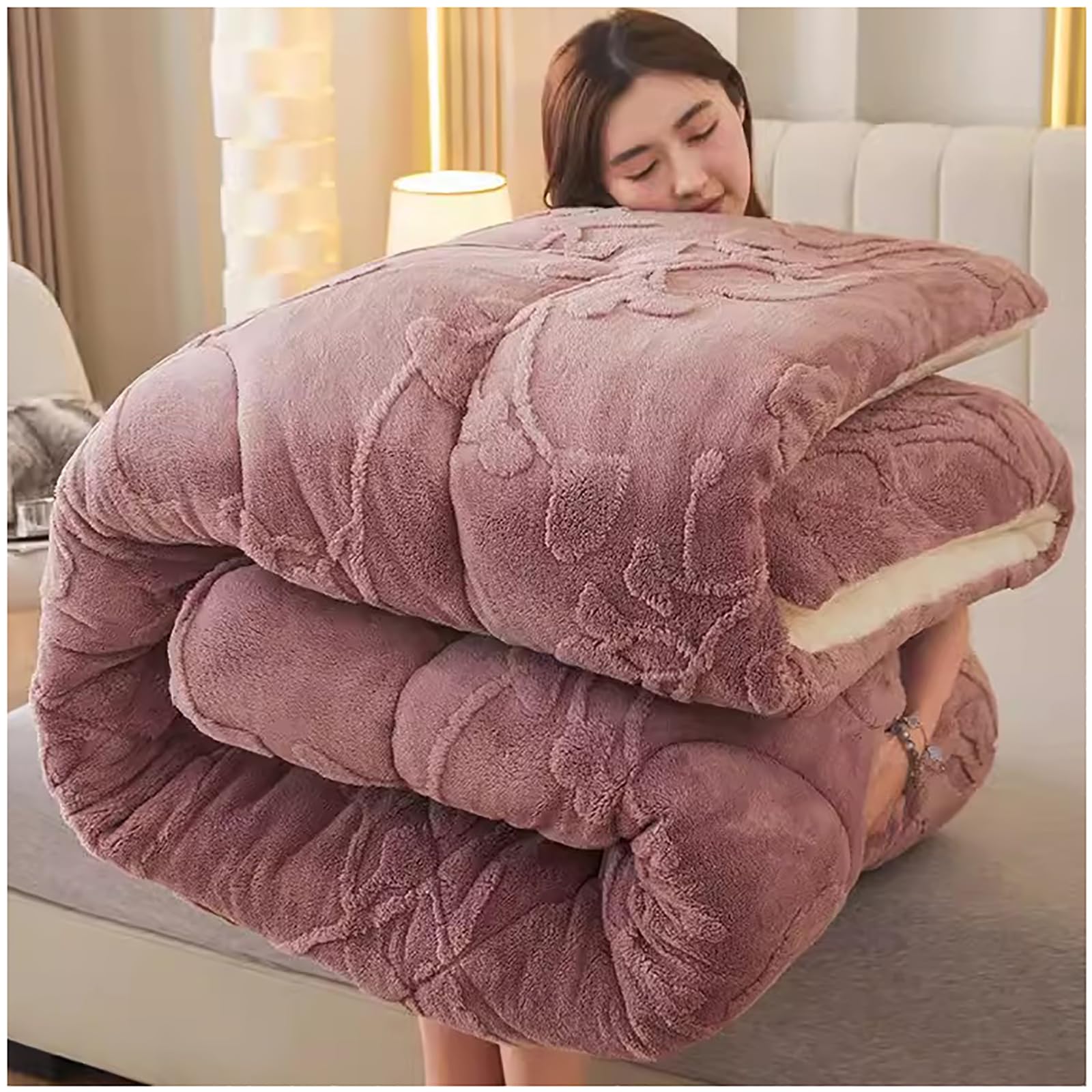 Couette lit chaud anti-allergique ZTGL couverture cachemire d'hiver