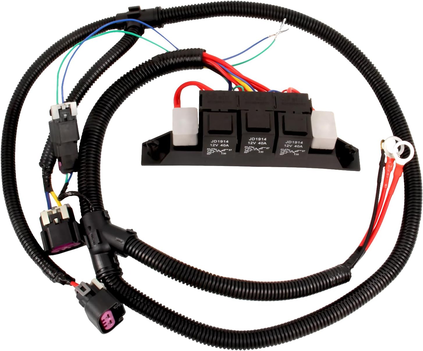 Dual Speed Electric Fan Control Wiring Harness Kit 67400923 (674-00923) Compatible with Silverado Avalanche Suburban Tahoe Sierra Yukon