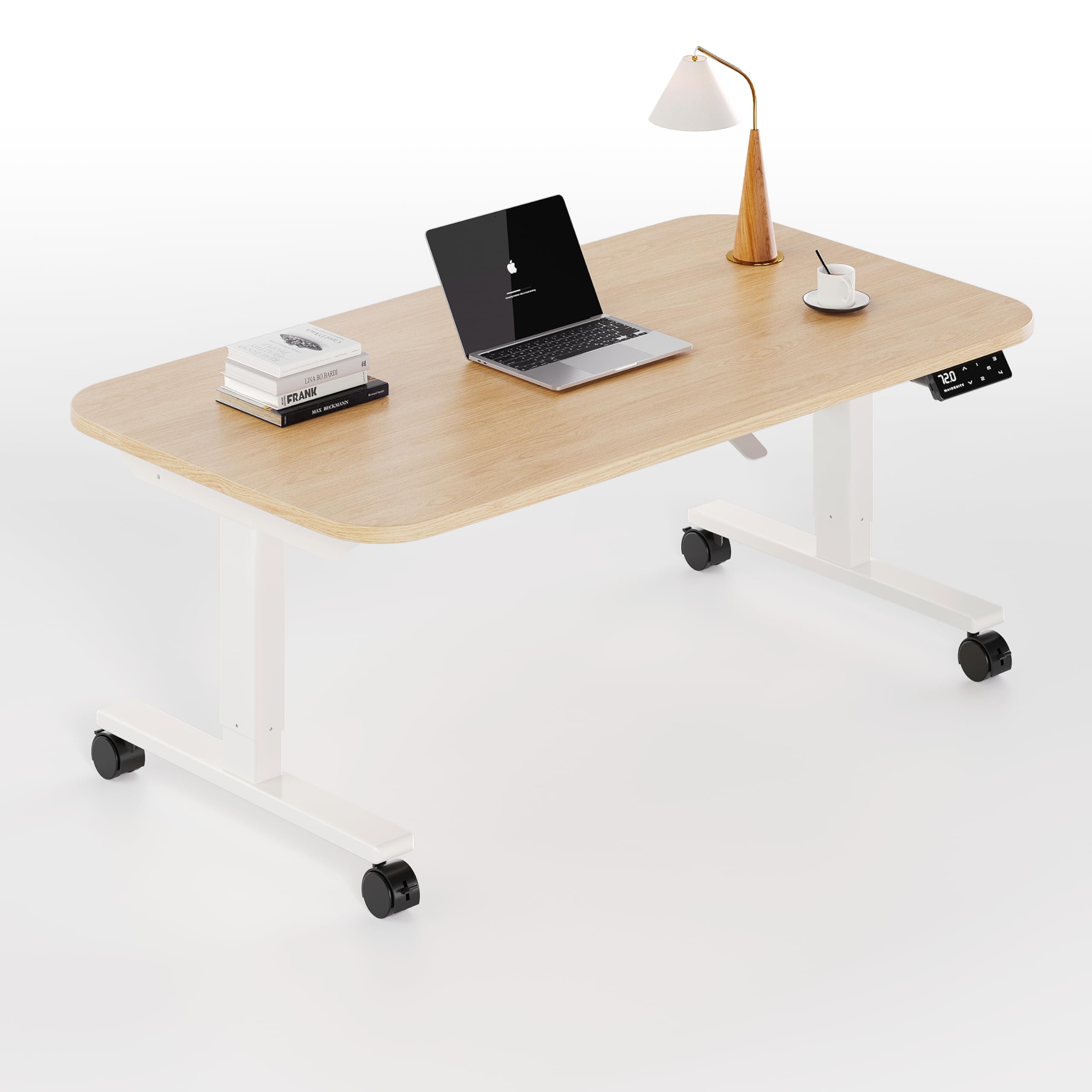 Amazon | Maidesite 昇降デスク 電動 47-72cm 一枚天板 天板反転可能