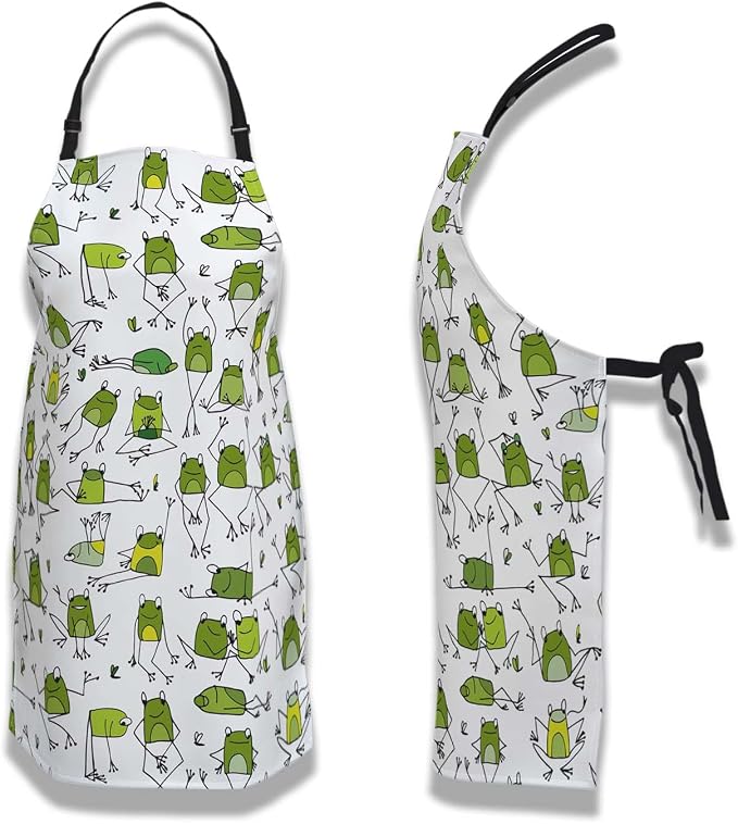 Delantal para mujer con diseño de ranas verdes 27x31 pulg miniatura 6