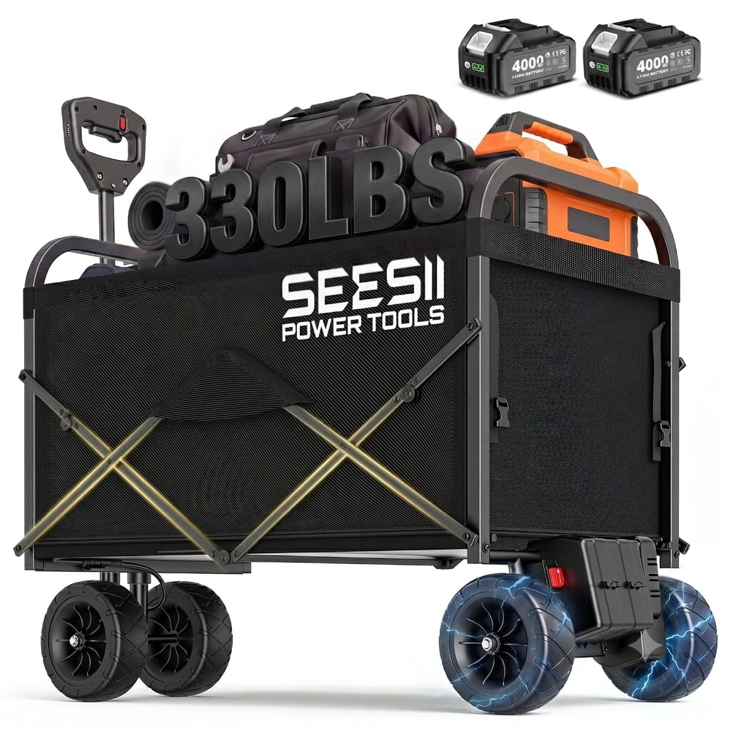 SEESII Electric Wagon Cart with 2 x 4.0Ah Batteries