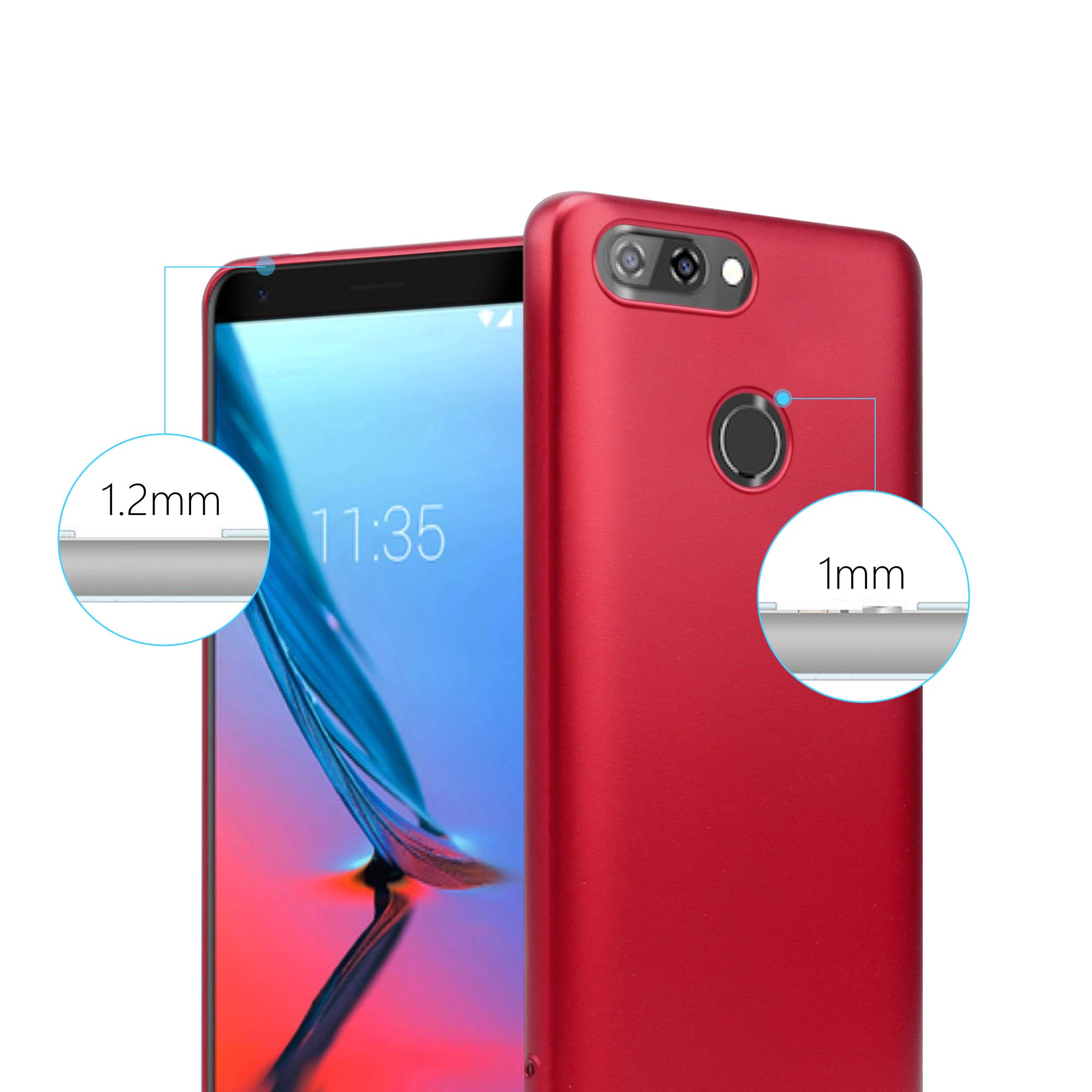 Cadorabo Custodia per ZTE Blade V9 in ROSSO METALLICO - Morbida Cover