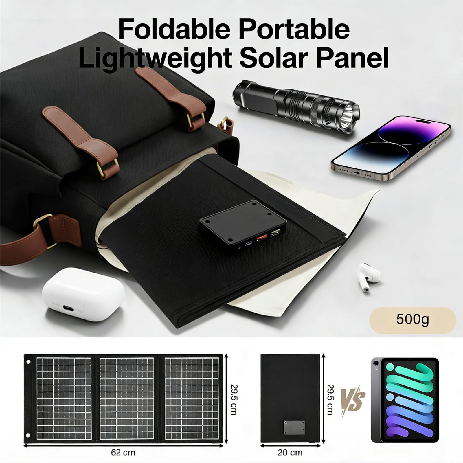 Dispositivo a energia solare da 28 W con due porte USB a ricarica rapida, ideale per campeggiatori ed escursionisti campeggio dispositivo solare