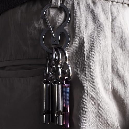 Miniatura 6 de TACRAY Clip de mosquetón para llavero, soporte para llaves antipérdida y cierres de mochila de liberación rápida, gancho con multiherramienta para