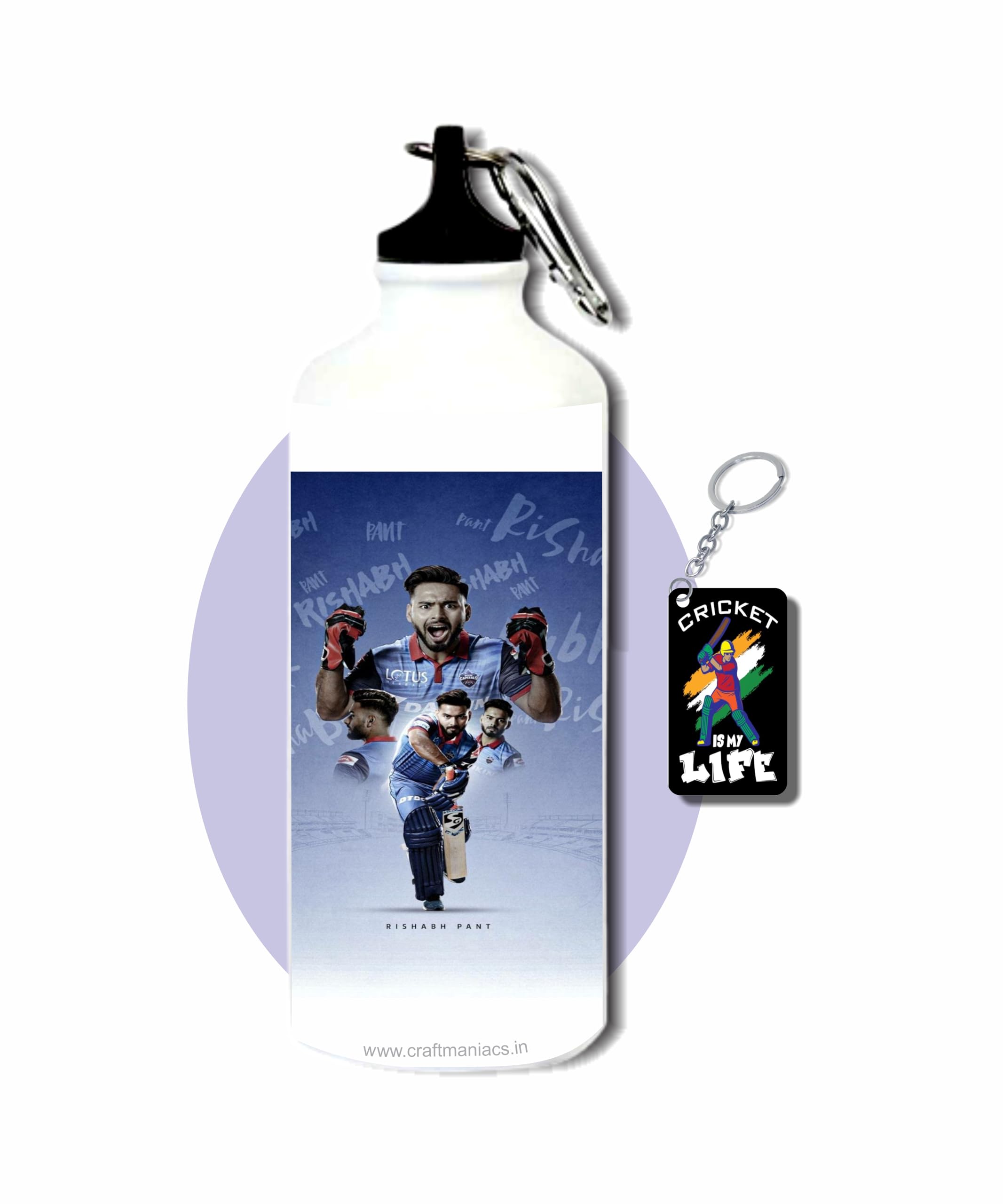 CRAFT MANIACS RISHABH PANT 600 ML SIPPER BOTTLE & FREE WOODEN MDF KEYCHAIN BPA & LEAD FREE SIPPER BOTTLE FOR CRICKET ENTHUSIASTS-image-19