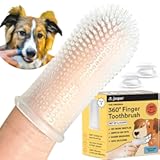 Jasper Dog Toothbrush, 360 Degree Dog Tooth Brushing Kit, Cat Toothbrush, Canine Dental Care & Teeth Cleaning Kit, Pet Finger Tooth Brush, Use with Pet Toothpaste, 2-Pack Clear