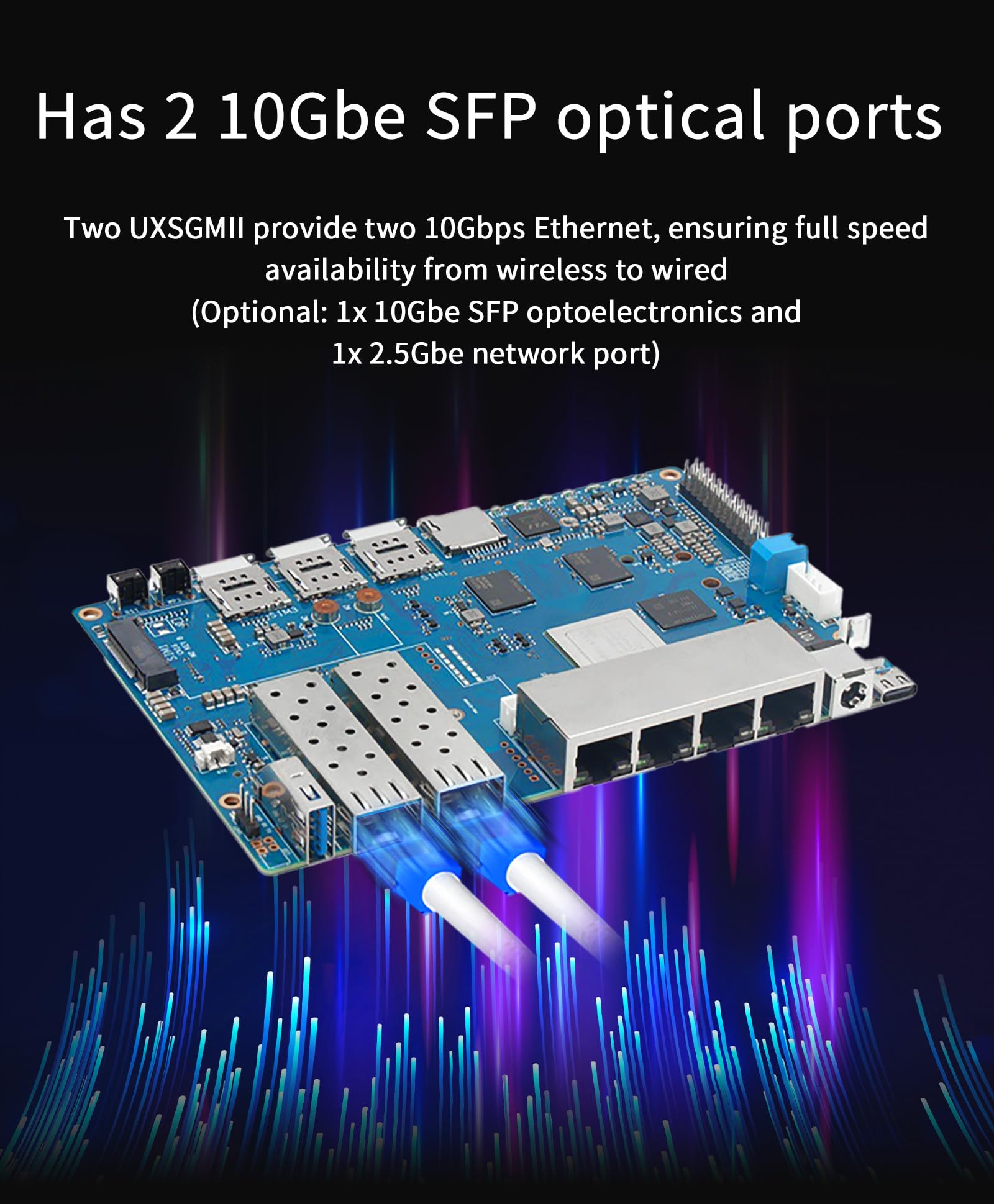 Banana Pi BPI-R4 WiFi 7 Router Board OpenWRT – DDR4 4 GB/8 GB RAM-MediaTek MT7988A (Filogic 880) SoC, 4G/5G Wireless Router 2x 10GbE SFP 4X GbE per NAS Smart Home Gateway (Kit1, DDR4 8GB)