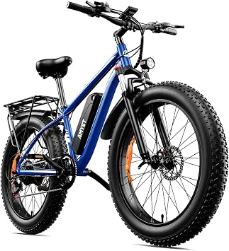 AMYET EB26 Electric Bike for Adults Peak 1500W Electric Bicycle 48V 15AH 720WH Battery Electric Bike 26" Fat Tire Mountain 28mph 7 Speed Gears Ebike