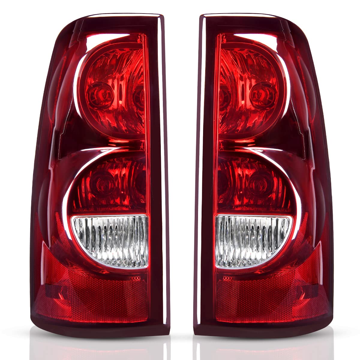 Photo 1 of AUTOSAVER88 Tail lights Assembly Compatible with 2003-2006 Chevy Silverado 1500 2500 1500HD 2500HD, 2004-2006 Silverado 3500, 2007 Silverado Classic Tail Lamps w/Bulbs(Only Fits Fleetside Models) Smoke Lens-Pair tail light