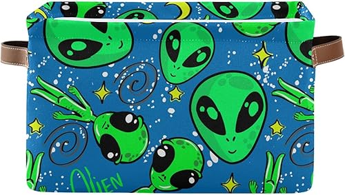 Miniatura 1 de Emelivor Cesta de almacenamiento brillante de espacio alienígena, contenedores resistentes para almacenamiento de juguetes, cesta de lavandería con