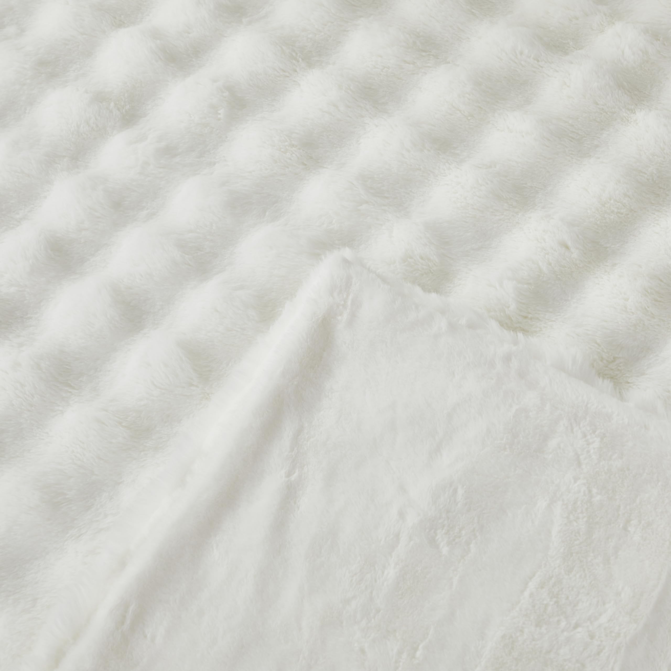 Kuscheldecke Kaninchen Plüsch Flauschige Decke Soft Wohndecke Dick 1000GSM Flanell Decke Couchdecke Warme Überwurfdecke Sofadecke Vielseitig Blanket Für Bett Sofa Schlafzimmer Büro Weiß 160x200cm