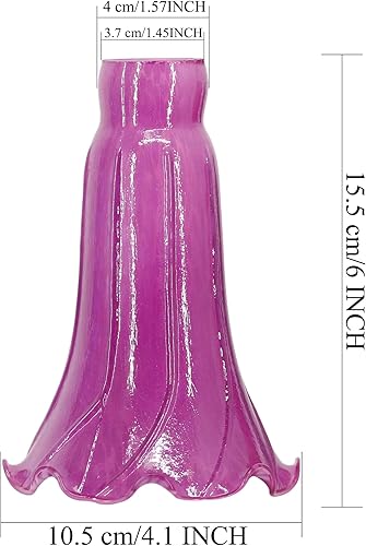 Miniatura 9 de Lily - Pantalla de cristal de tulipán azul marino, 2 unidades, repuesto para lámpara de mesa, estilo Tiffany, pantalla de piso