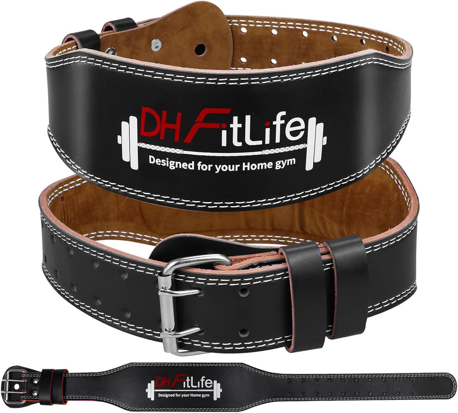 DH FitLife Pasek do podnoszenia ciężarów, pas fitness z wyściółką, pas do podnoszenia ciężarów, do treningu siłowego, dla mężczyzn i kobiet (S)