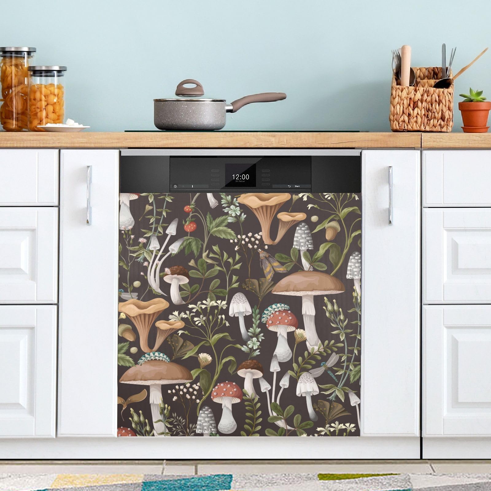 Evil Skull Skeleton Dishwasher Magnet Cover - 23x26 Inch Decorative PVC Cover For Kitchen Appliances - View #5