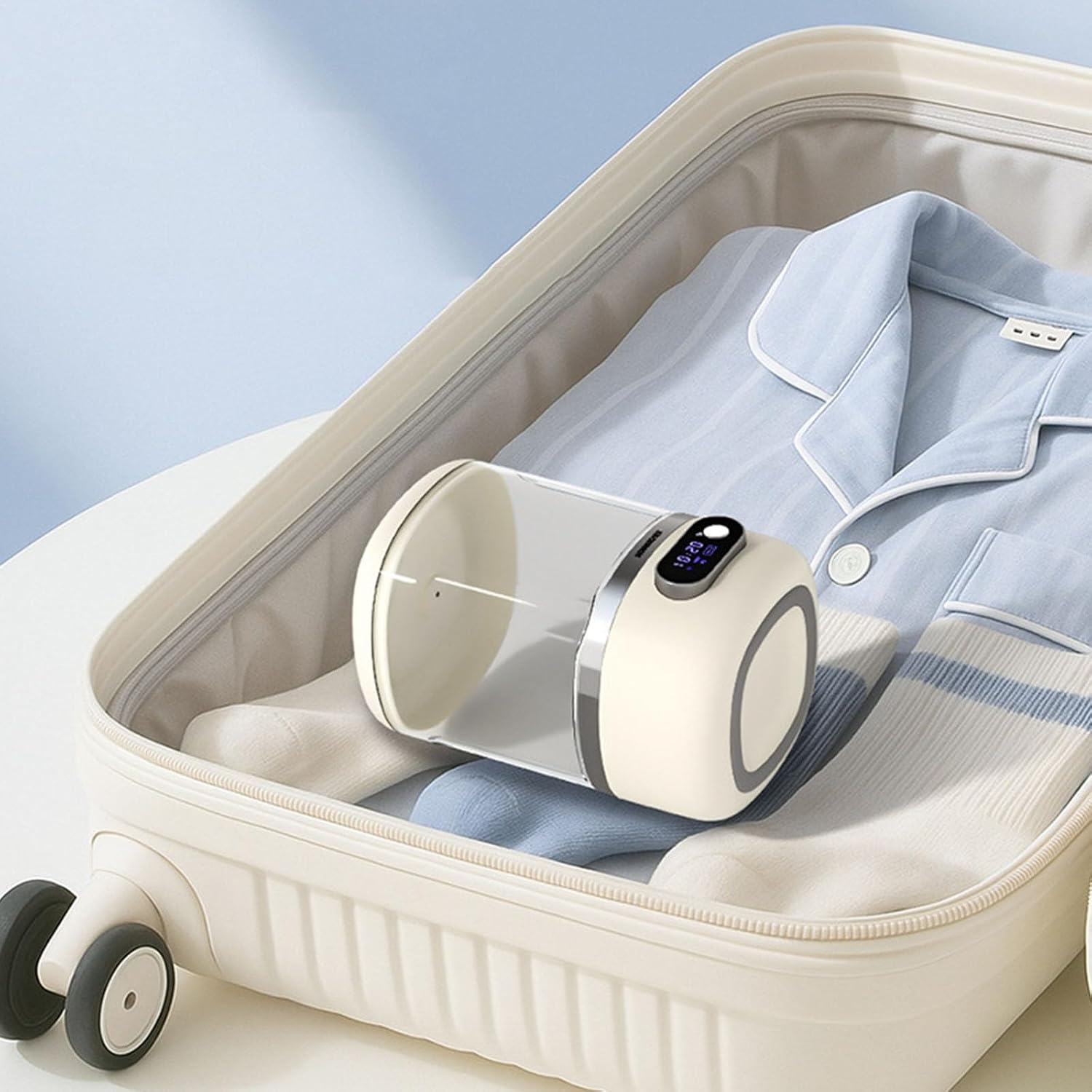 Transportable Tiny Washer With Multiple Direction Fan Cleansing Double Modes Rechargeable Battery For Travel Backpacking Home Use Dense Washer For Small Sectors