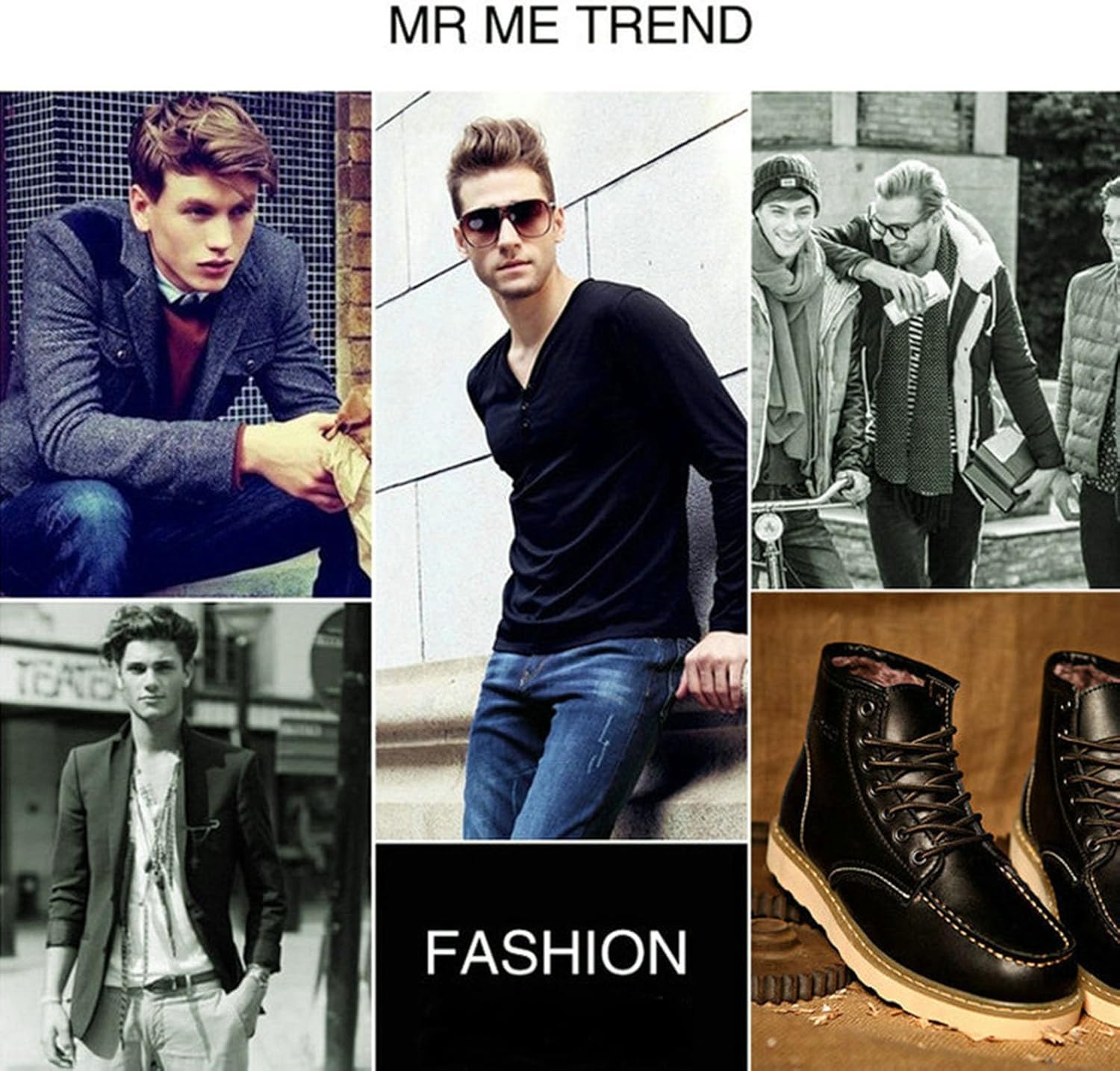 Men's Fashion British Style Leather Work Boots Slip Resistant Shock Absorbing Full Grain Leather High Top Leather Boots Industrial Construction, Roofing, Electricians - Image 2