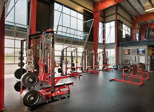 Miniatura 2 de American Floor Mats Rollos de goma negros de 516" (8 mm) de grosor de 4 x 4 pies, suelo de goma para gimnasio, alfombrillas de ejercicio de goma