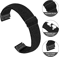 Vista 3 de Bandas elásticas de nailon ajustables compatibles con Garmin Fenix 5/Fenix 5plus/Fenix 6/Fenix 6pro/Forerunner 935, banda de repuesto transpirable