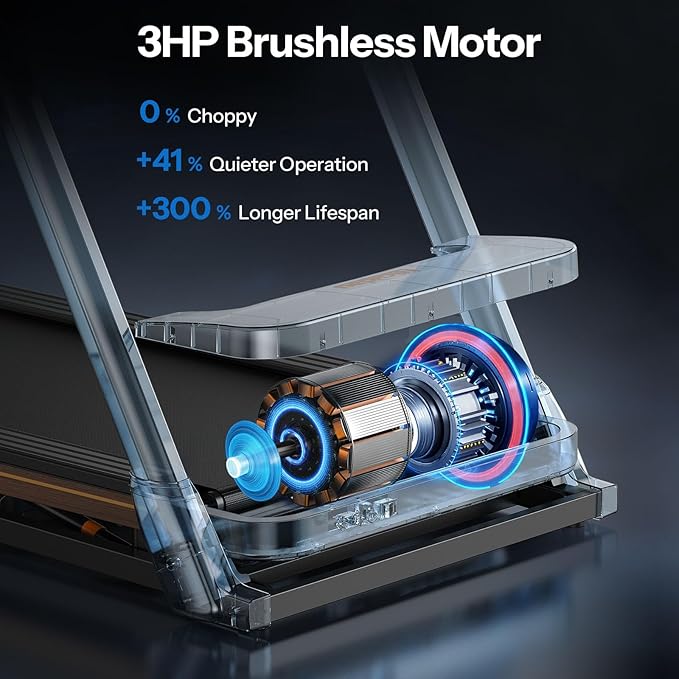 Caminadora Eléctrica Plegable con Inclinación Automática 18% y Motor 3HP, Negro miniatura 3